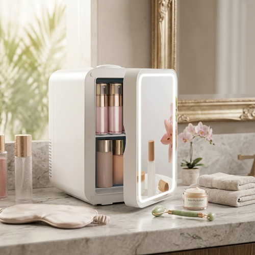 Mini fridge with led mirror - 8l,